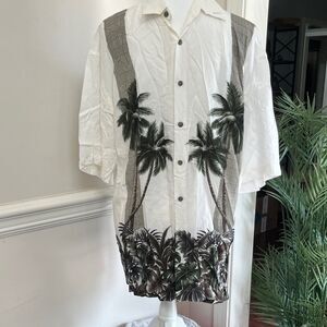 NWOT Pierre Cardin Hawaiian Button-Up Shirt Size L Large Mens
